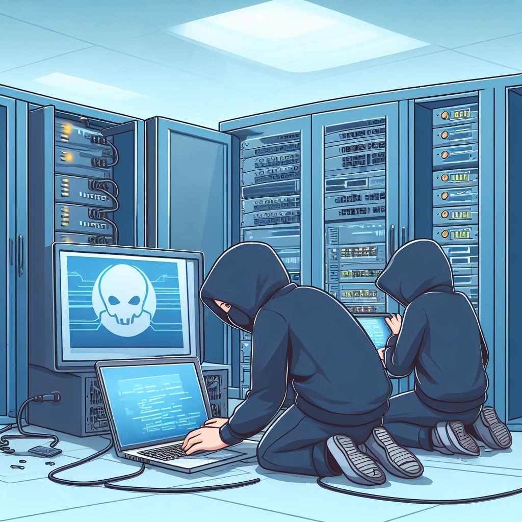 an image of hackers pentesting a server